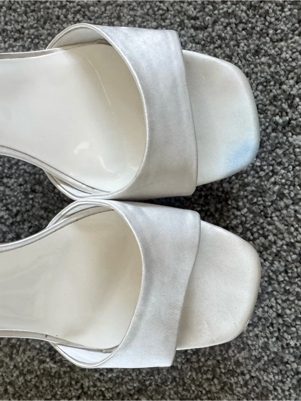 Jeffrey Campbell White Satin Platform Block Heel Sandal